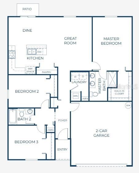 Photo 3 of 20: Floor Plan - Model home - actual features may vary.