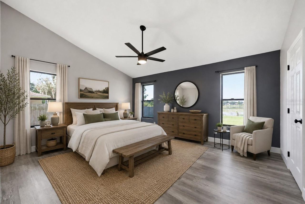 Photo 20 of 20: Primary Bedroom -This image has been virtually staged for illustrative purposes to demonstrate the potential design and layout of the space. Furniture, décor, and accessories shown are virtual and are not included with the property.