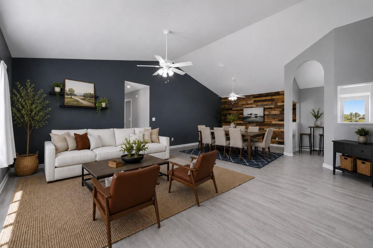 Photo 6 of 20: Great Room. This image has been virtually staged for illustrative purposes to demonstrate the potential design and layout of the space. Furniture, décor, and accessories shown are virtual and are not included with the property.