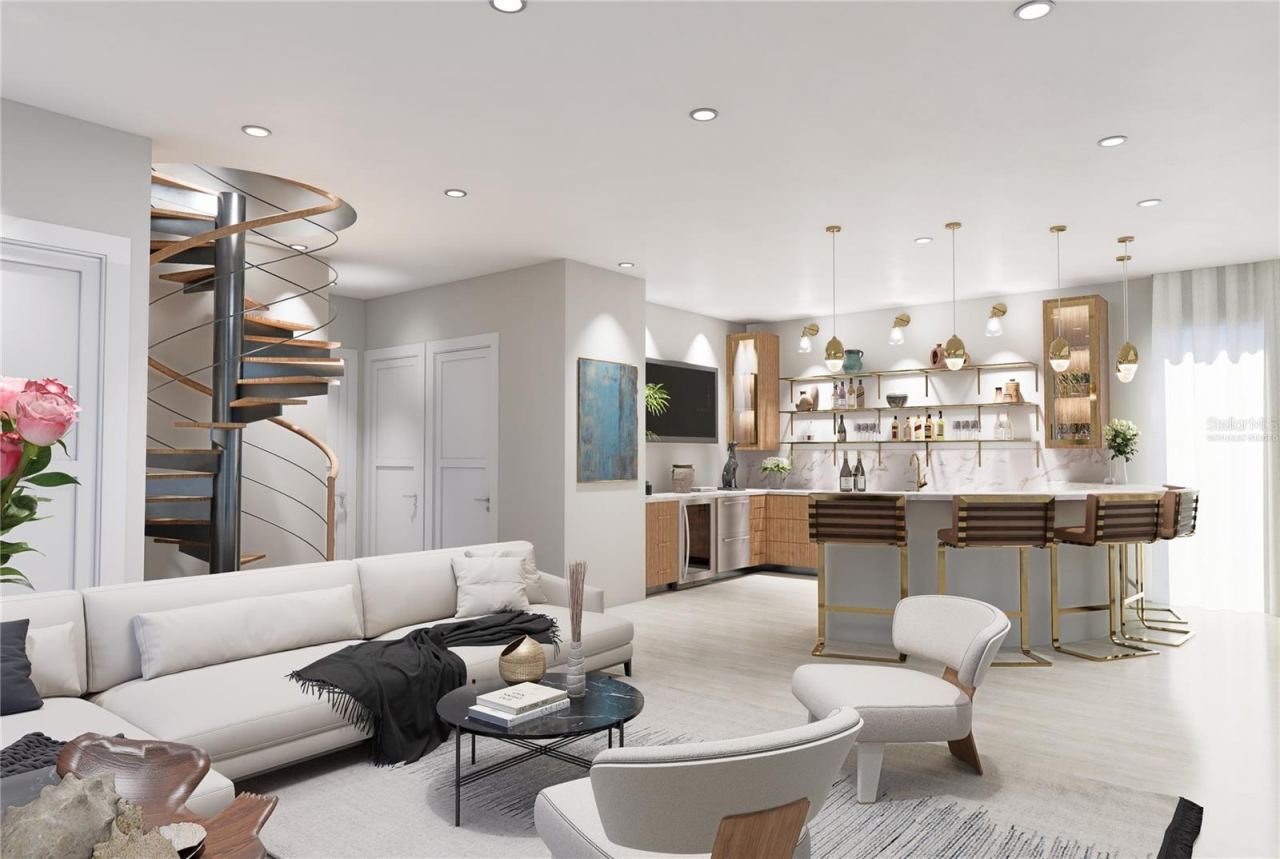 Photo 7 of 17: Lounge and Bar Area - Level 1- Virtually Staged