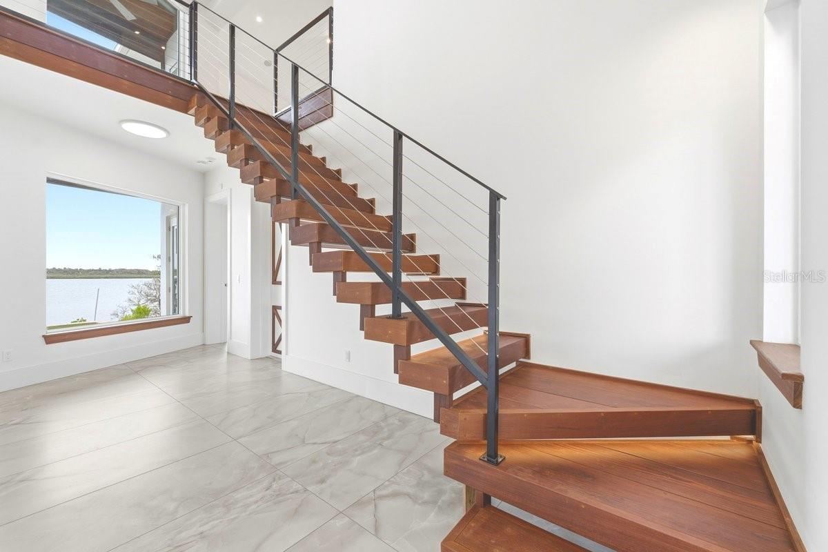 Photo 14 of 20: Floating IPE Wood Stairs w/ Underside Lighting