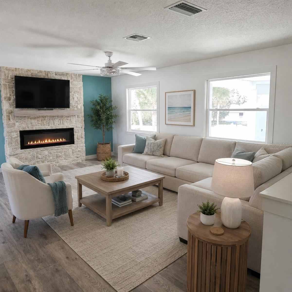 Photo 9 of 20: Virtually Staged. 2nd FLoor Living room with fireplace