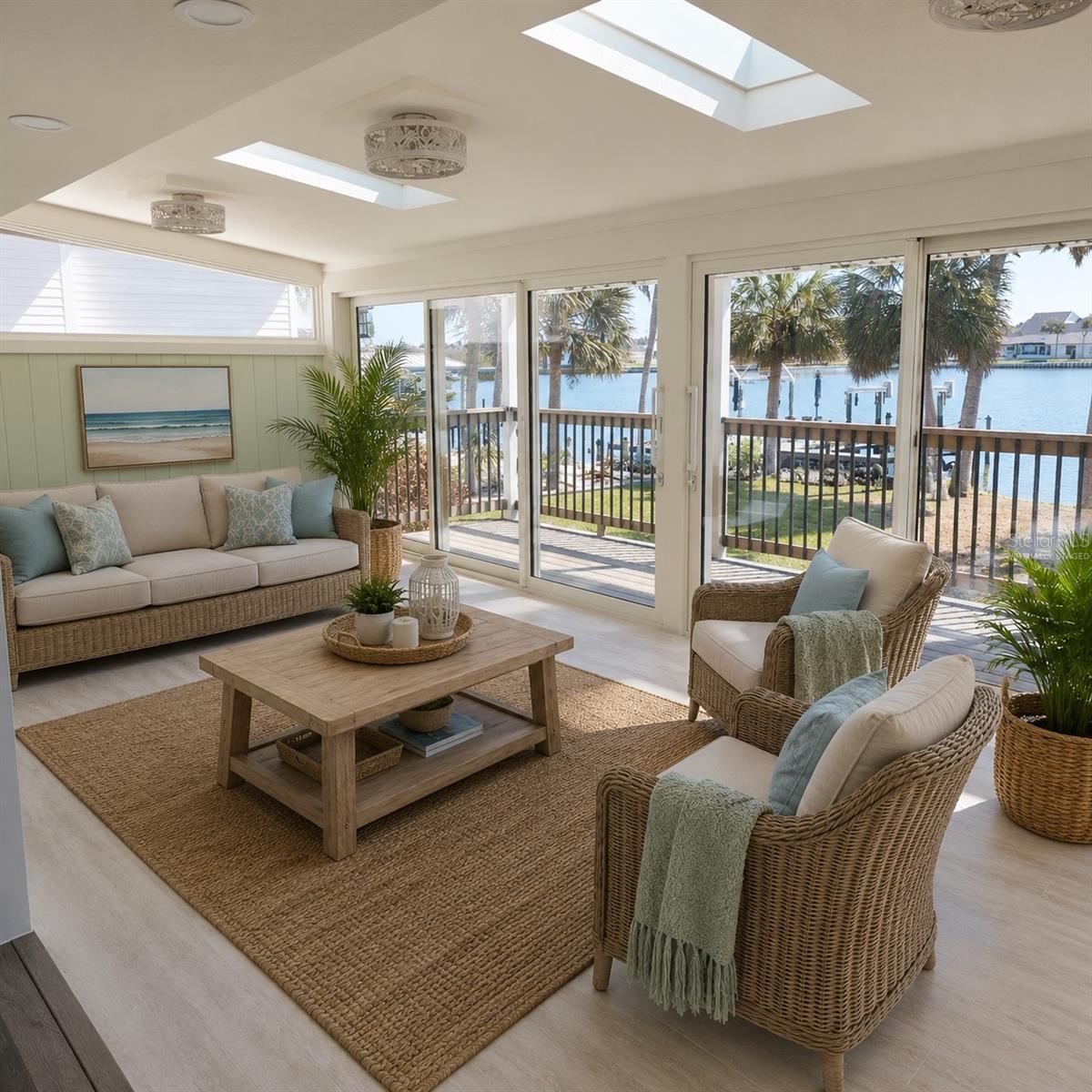 Photo 15 of 20: Virtually Staged. Another view of the Florida Room just to show how big this area really is to enjoy your coffee every morning watching the dolphins.