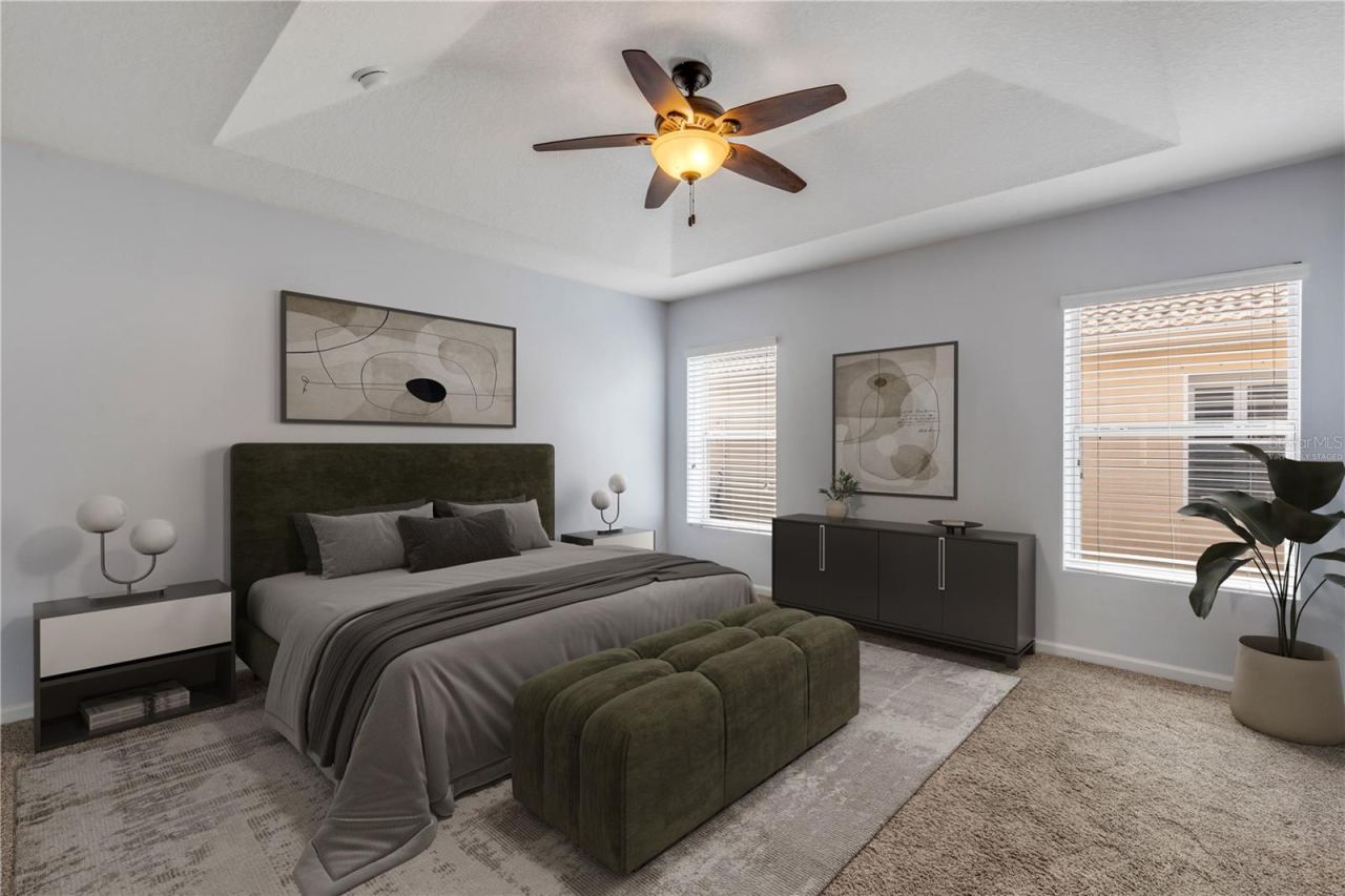 Photo 7 of 20: Virtually staged primary to showcase how large this Primary retreat is.